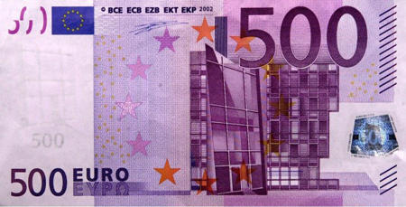 世界上最大面值纸币停止发售 500元欧元将