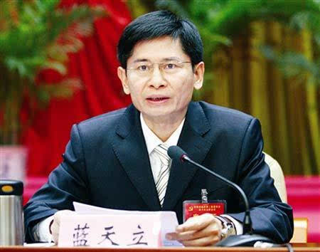 广西党委常委、副主席蓝天立兼任自治区政府党