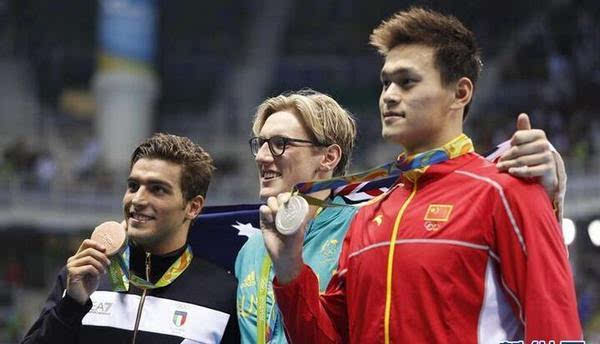 孙杨摘得本届奥运会中国游泳项目的首枚金牌 