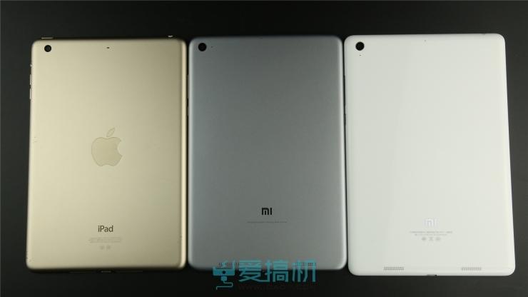 左:ipad mini   中:小米平板2 右:小米平板1代