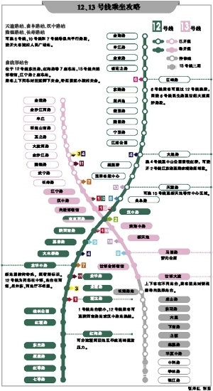 12 13号线换乘图