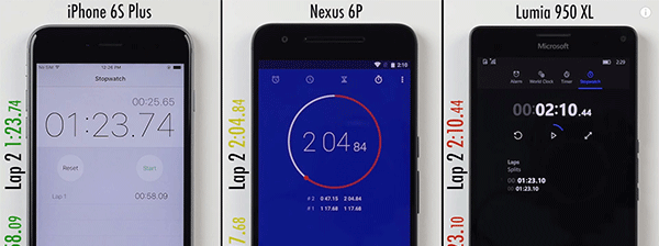 速度终极PK:iPhone6s Plus\/Lumia950 XL\/Nexu
