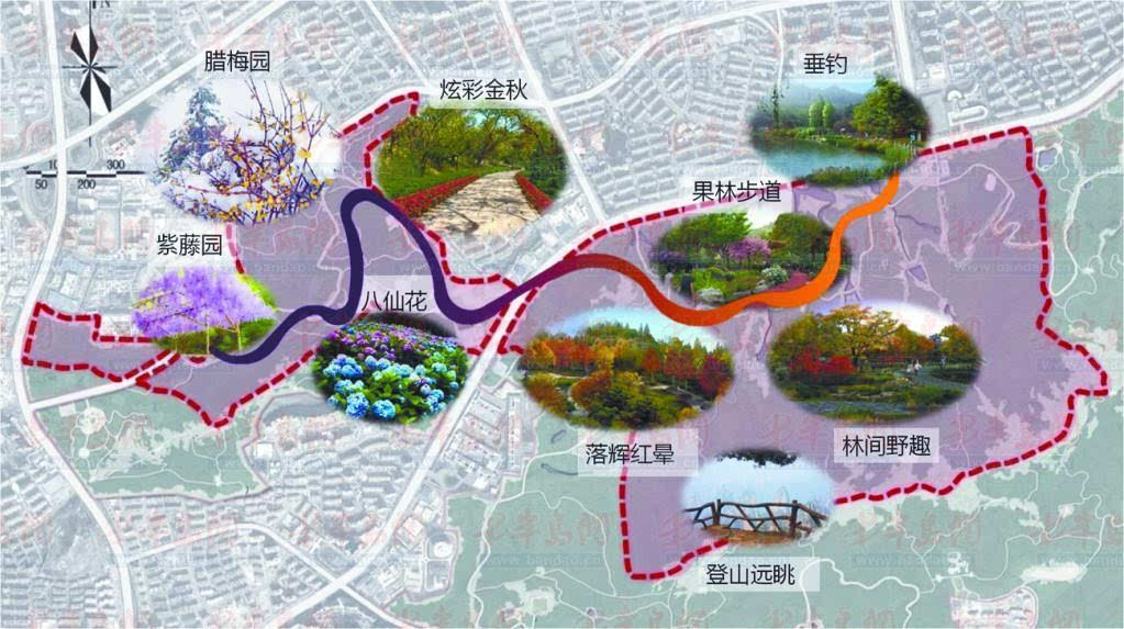 青岛浮山生态公园道路景观名称发布图片