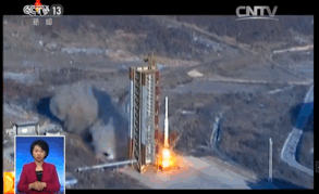 朝鲜媒体公布"光明星4号"卫星发射画面(图)