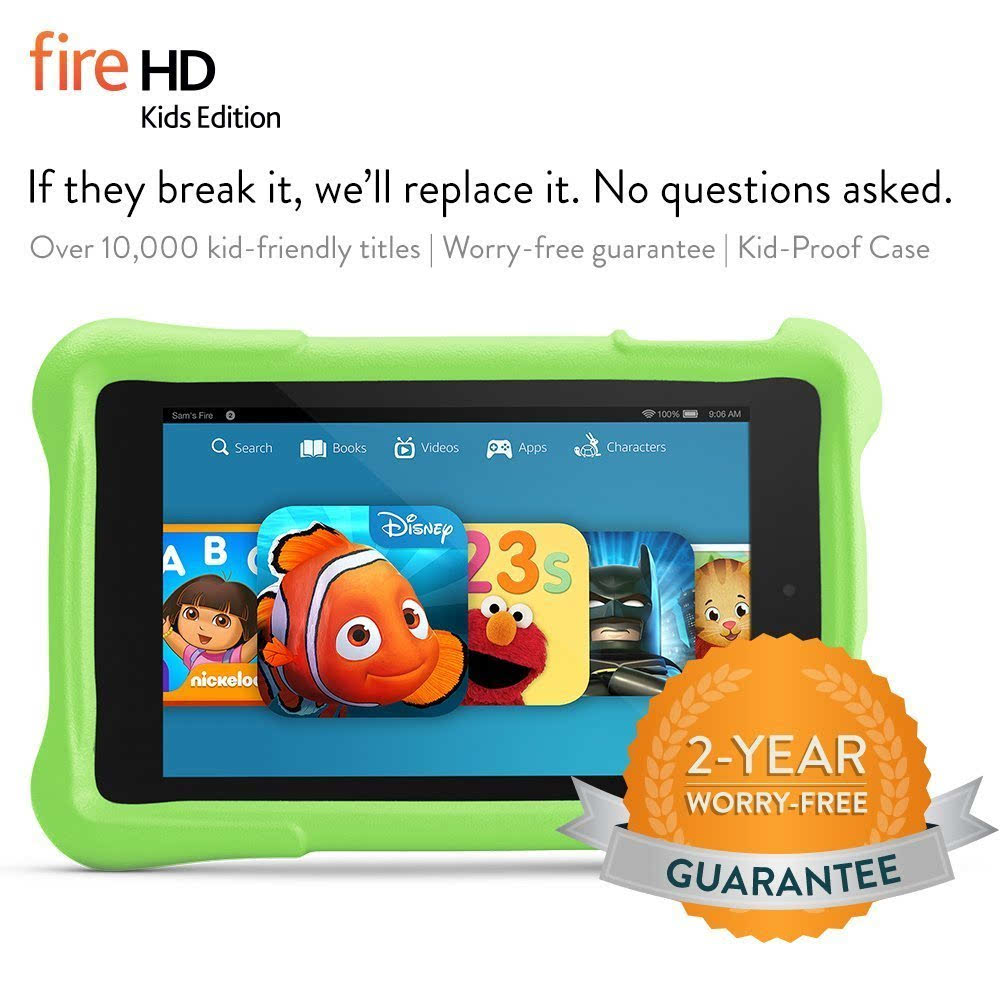 亚马逊出品 fire hd 6儿童平板电脑kids edition wi-fi 8 gb版 海淘