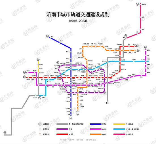 济南地铁线路图出炉 环线穿千佛山m3改走高架路