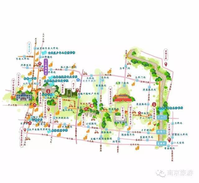 [旅游资讯]2016南京手绘骑行徒步地图出炉,快跟着脚步图片