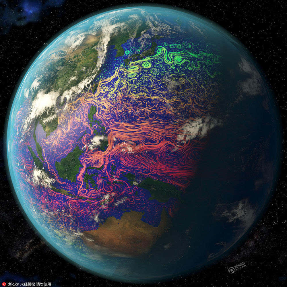 这些图片是nasa在卫星拍摄的地球图片基础上,使用最新技术上色而成的.