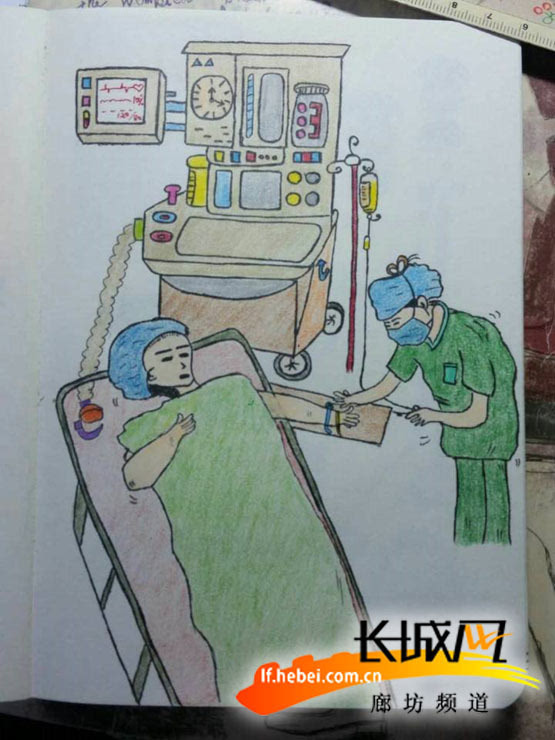 霸州美女护士手绘萌版漫画讲述神秘手术室