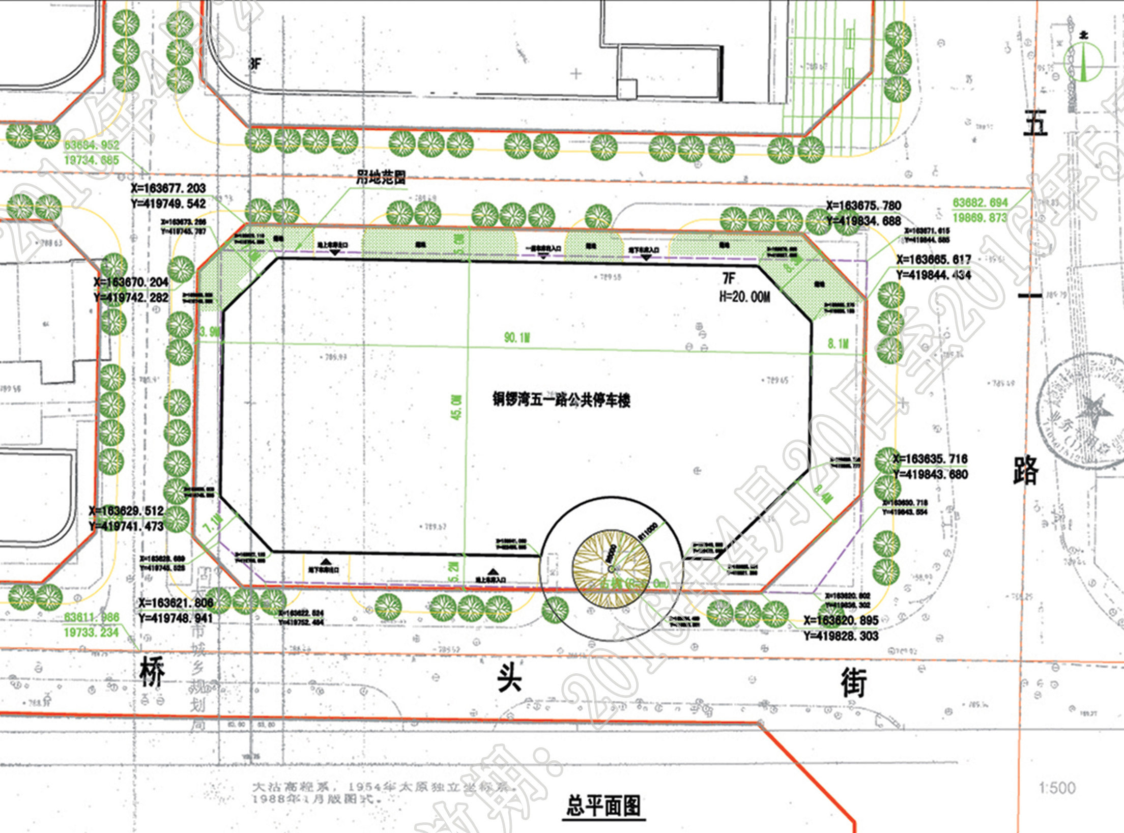 铜锣湾五一路公共停车楼总平面图