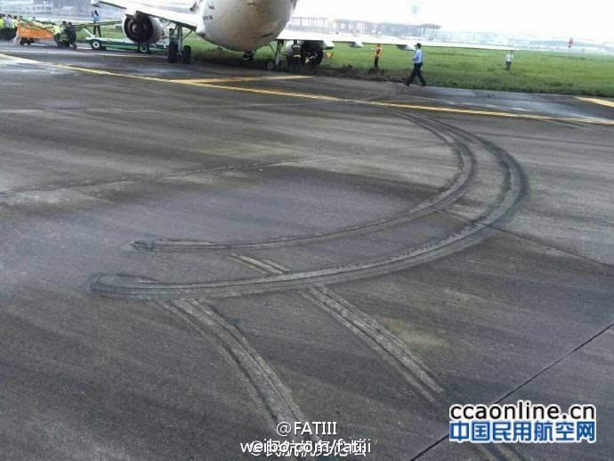 奥凯航空广州-西安货运航班在白云机场偏出跑