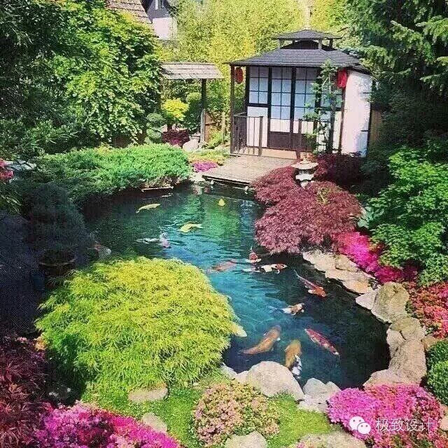 充满禅意的日式和风池泉庭院