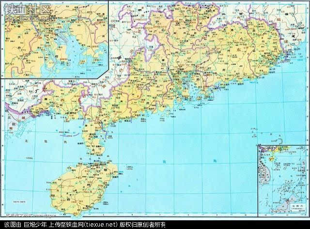 注意,明朝时期的广东没有给广西留下出海口,这一现象直到共和国建国图片