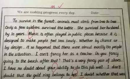 媒体惊呆了!中国高中学生的英文手写体吓尿所