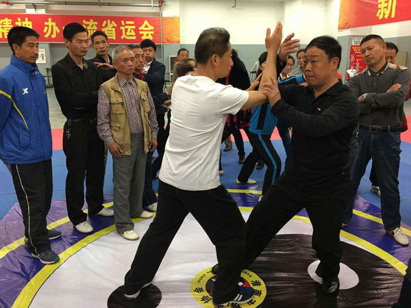 首批淮南市太极拳推手培训班在市体育中心开课