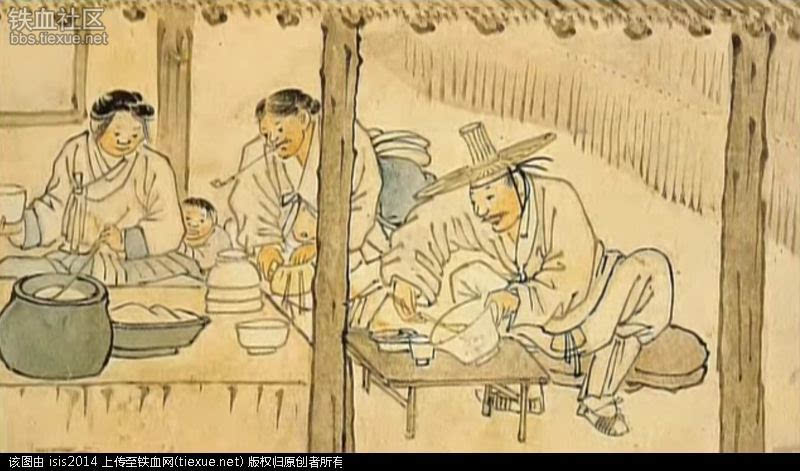 (精神)朝鲜古画60张,记录了古代朝鲜人民生活.
