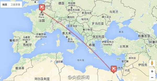 埃及航空ms804客机于巴黎当地时间周三晚上11:09起飞,预计开罗