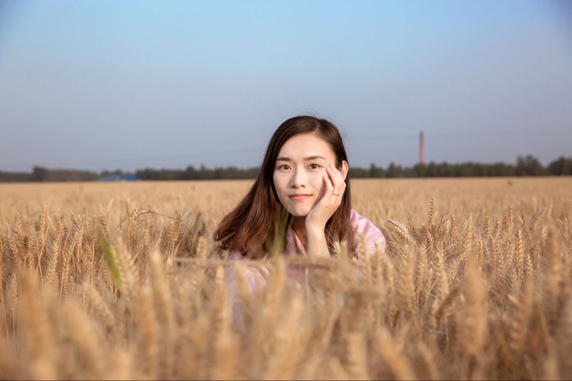 雨水前的一组麦田人像