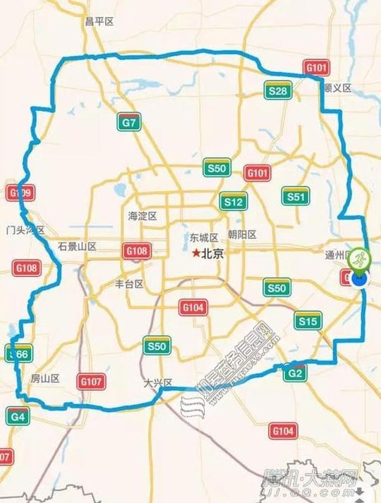 30岁男子45时跑北京六环 遇到首个困难是狗一