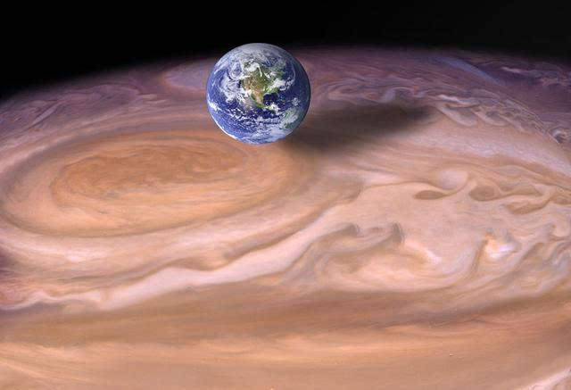 木星大红斑与地球的比较