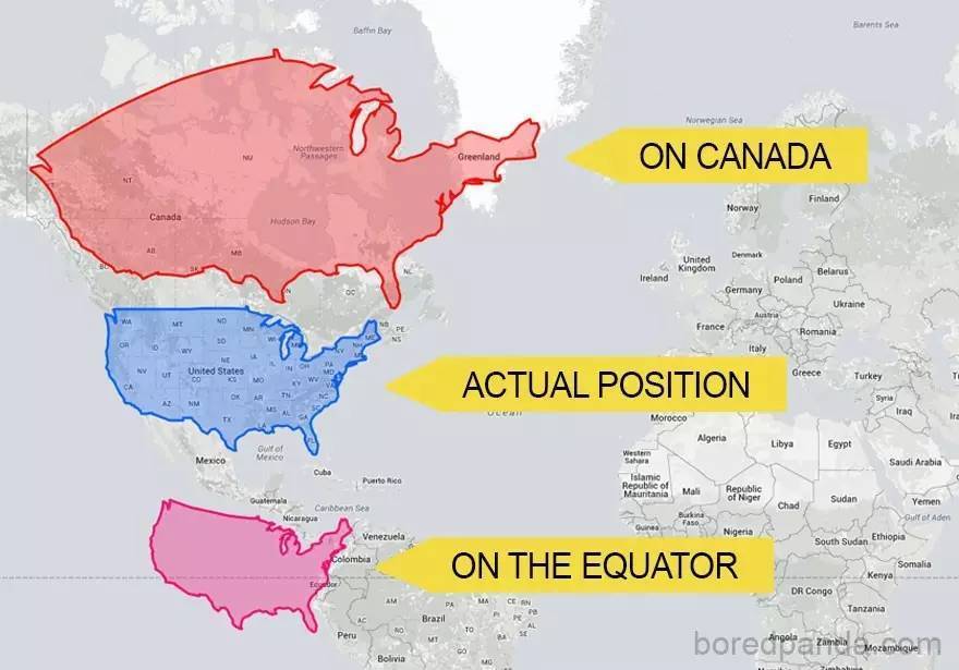 俄罗斯并没有那么大，日本几乎纵贯加拿大…这些地图，足以改变你的世界观!-搜狐