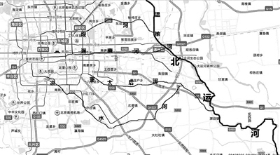 萧太后运粮河位置示意图    北京东南,十里河,被誉为流金的"河"