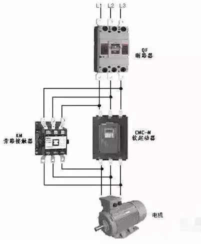 当采用旁路接触器时,可通过内置信号继电器k2控制旁路接触器.