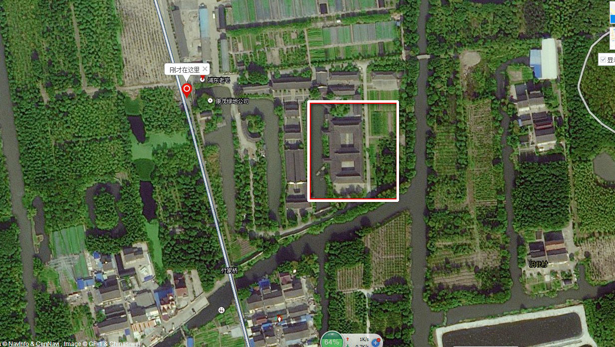 卫星地图上海绞圈房子的"斗型"特征图片