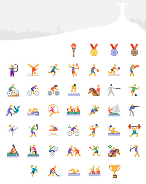 15组优秀的奥运会,体育运动类图标系列网页素材