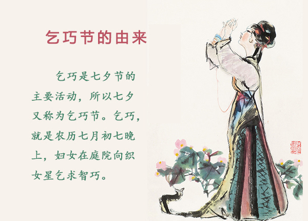 其它 正文    七夕节,又名乞巧节,七巧节或七姐诞,始于汉朝,是流行于