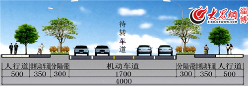 道路横断面图(单位:厘米)