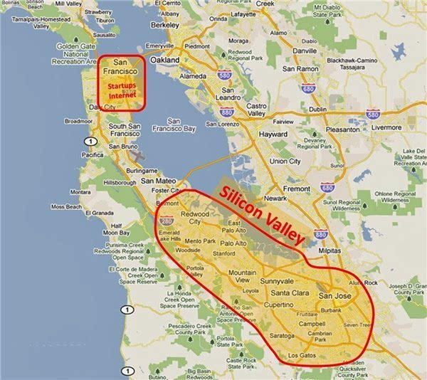 硅谷(silicon valley)位于美国加州北部,涵盖区域主要为旧金山(san