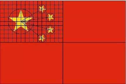 角是正对中间的大五角星的,但是里约赛场上挂的中国国旗是这样的