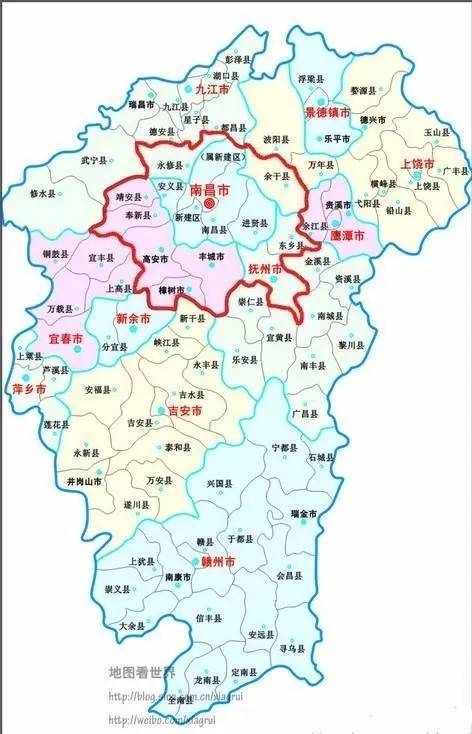 南昌市域,抚州市的临川区,东乡县,宜春市的高安市,丰城市,樟树市