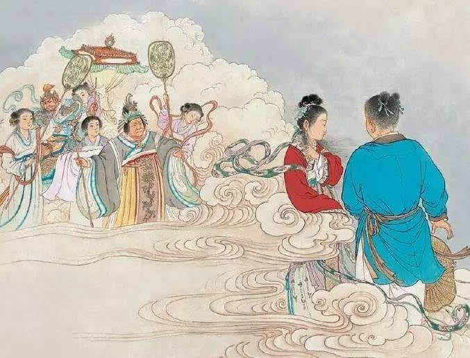 牛郎和织女结婚后,男耕女织,情深意重,他们生了一男一女两个孩子,一