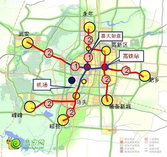 顺着北环路一路向东就可以到达邯郸高铁站,而且在2011-2020年城市规划
