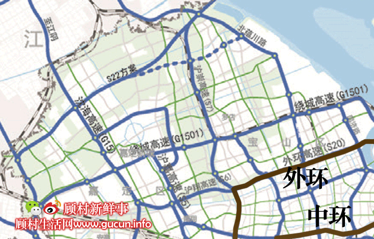 局部放大并且结合地图分析后,小新看到: 1,沪太路的颜色是 高速公路