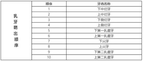 乳牙萌出是按一定顺序来进行的,最先萌出的是下颌的第一乳中切牙.