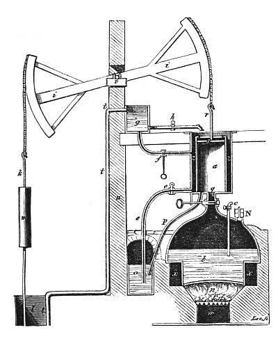 纽科门蒸汽机的结构图,它在当时也被称为"矿工的救星"