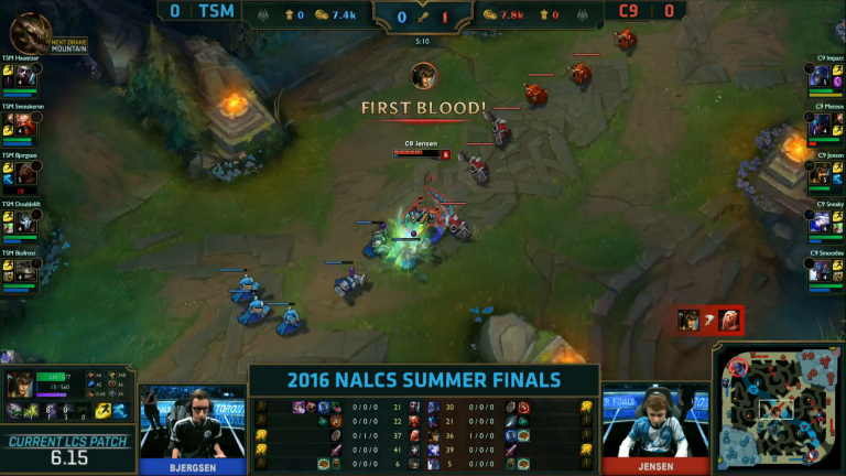 game   c9中单jensen拿下first blood!