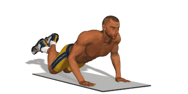 16次*6组,每组期间休息30秒  高级胸肌锻炼 动作一:跪姿俯卧撑 15次*1