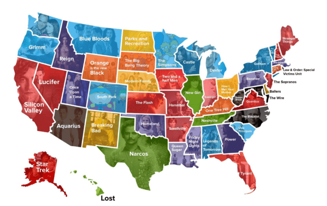 揭秘美国各州观众最爱电视剧 结果令人意外
