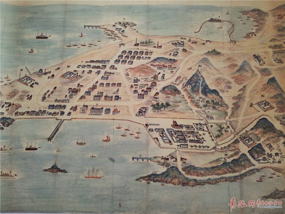 还原老青岛百年前珍贵青岛鸟瞰地图曝光