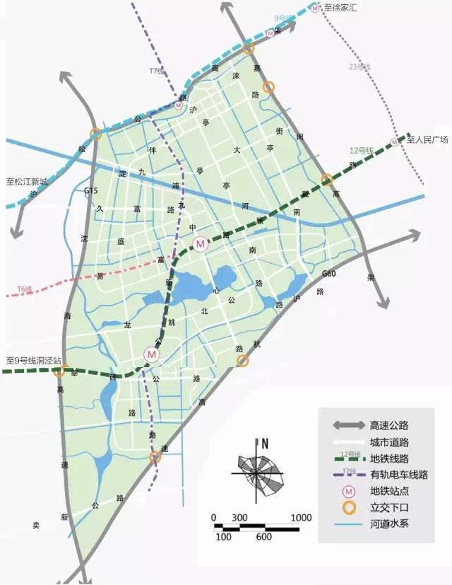 嘉闵高架和沪松公路,伴亭路,顾戴路匝道口;规划建议新增g60沪昆高速