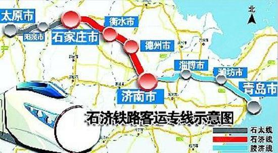 石济客专线路起自我省石家庄市,经衡水,沧州,山东德州等地,最终抵达