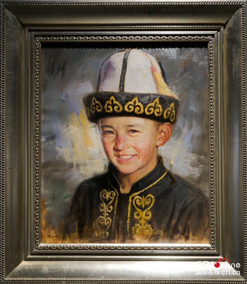 陈永明,哈萨克族小孩,布面油画,60cmx 50cm,2016年
