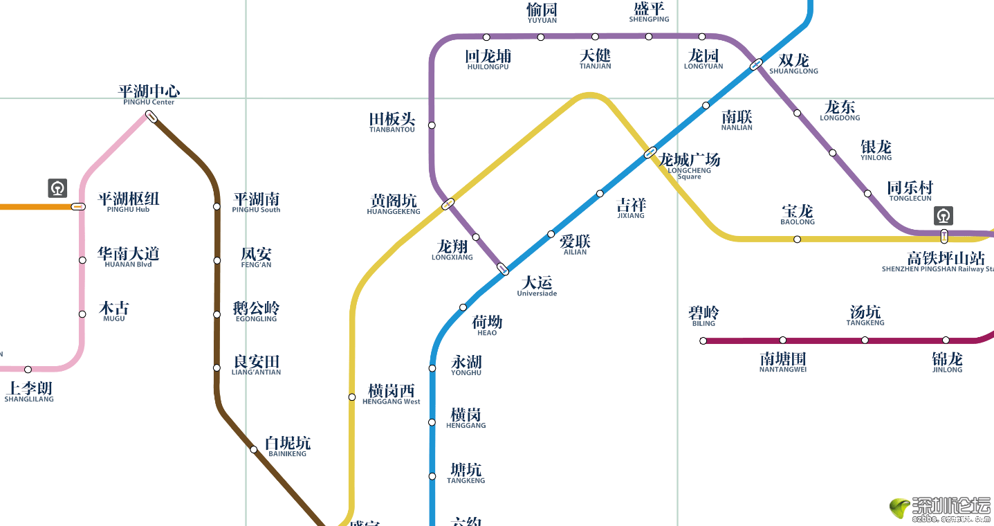 深圳未来20条地铁线运行线路和规划站点一览