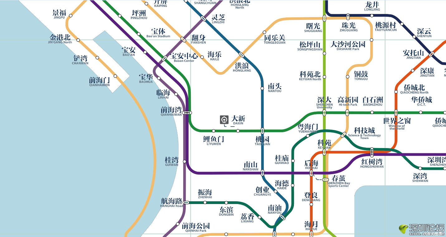 深圳未来20条地铁线运行线路和规划站点一览