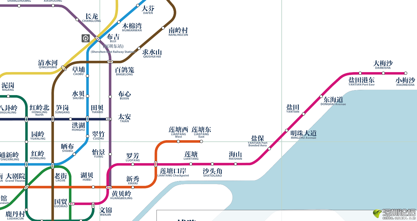 深圳未来20条地铁线运行线路和规划站点一览