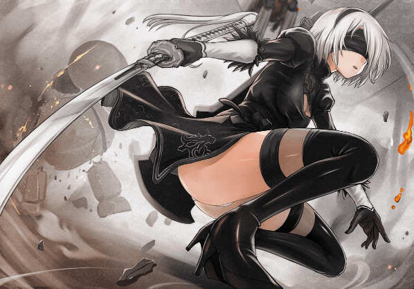 Anime, anime girls, fan art, 2B (Nier: Automata), As109, HD phone